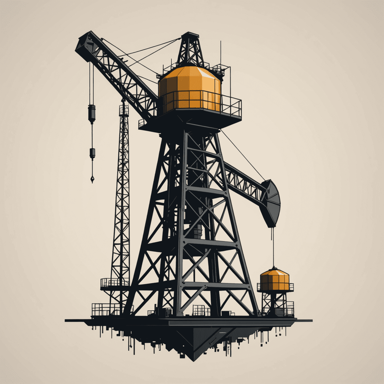 Pillboxdialect logo - A stylized oil derrick with AI circuit patterns