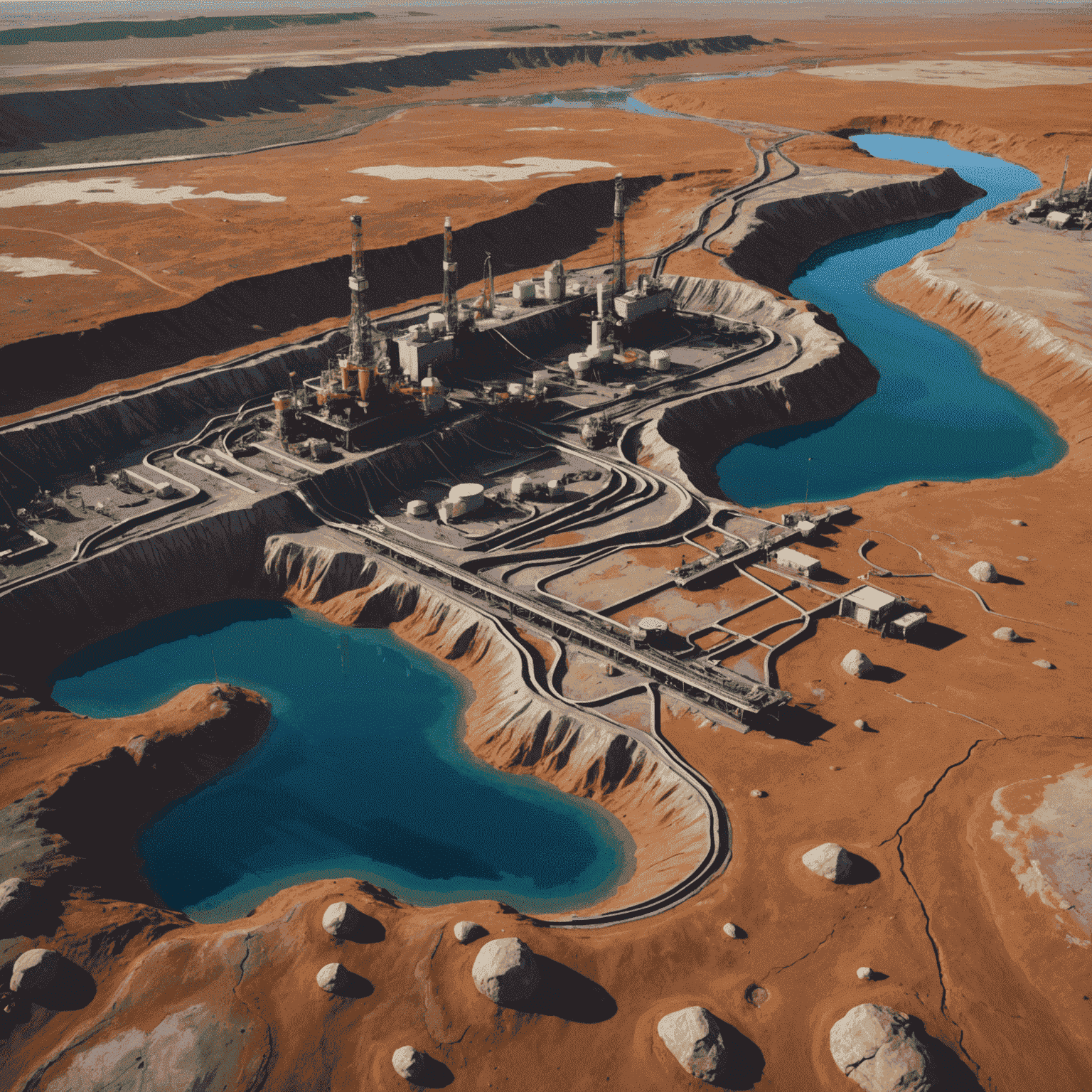 3D visualization of an AI-generated subsurface model showing complex geological structures and potential oil traps